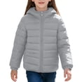 thumbnail image 1 of Hellosay Puffer Jacket Toddler Size 4T Quilted Long Sleeve Hooded Coat Winter Zip Up Tops Casual Outwear with Pockets, 1 of 9