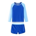 thumbnail image 1 of Hellosay Rash Guards for Girls Strecthy Long Sleeve Tankini Modest Bathing Suit Summer Holiday Swimsuit Size 12-16 Blue, 1 of 9