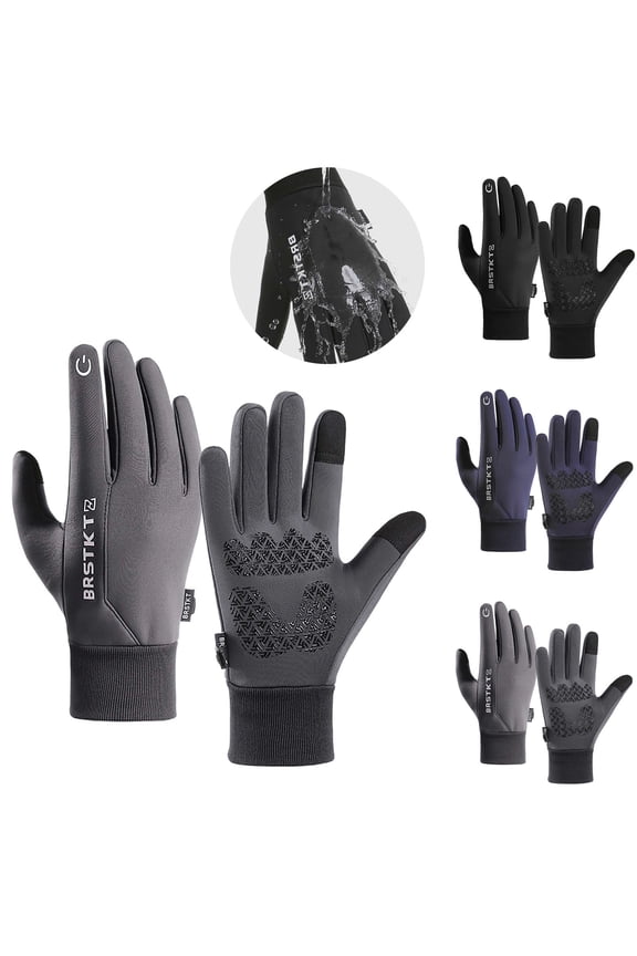 Ski Snow Warm Gloves for Men Thermal Warm Touch Screen Gloves Christmas Gifts Gray