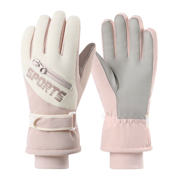 Hellosay Ski Snow Warm Gloves for Women Thermal Warm Winter Gloves Fleece Lined Touch Screen Gloves Waterproof Christmas Gifts Pink