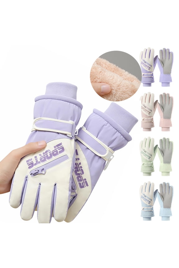 Ski Snow Warm Gloves for Women Thermal Warm Winter Gloves Fleece Lined Touch Screen Gloves Waterproof Christmas Gifts Purple