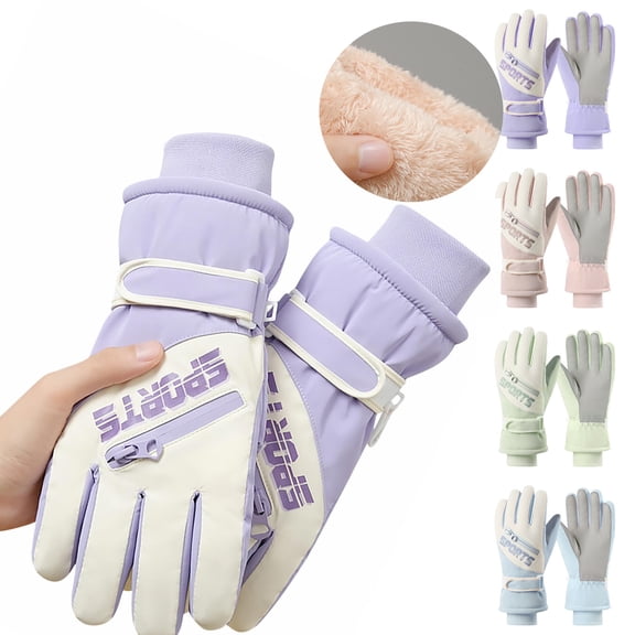 Hellosay Ski Snow Warm Gloves for Women Thermal Warm Winter Gloves Fleece Lined Touch Screen Gloves Waterproof Christmas Gifts Purple