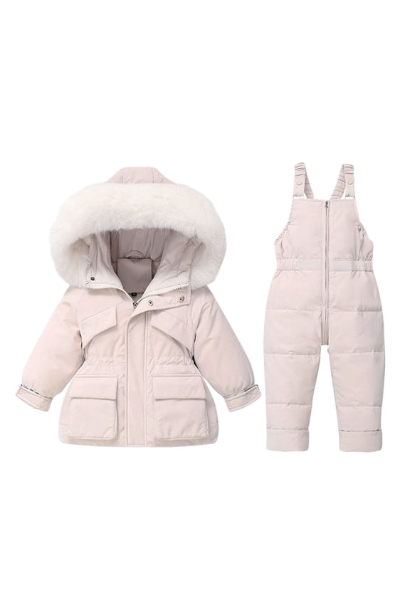 Ski Suits for Kids Boys Girls Waterproof Windproof 2 Piece Snowsuit Jumpsuit and Jacket Snow Suit Winter Outdoor Overalls 6 Months-3T