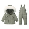 thumbnail image 1 of Hellosay Ski Suits for Kids Boys Girls Waterproof Windproof 2 Piece Snowsuit Jumpsuit and Jacket Snow Suit Winter Outdoor Overalls 6 Months-3T, 1 of 6
