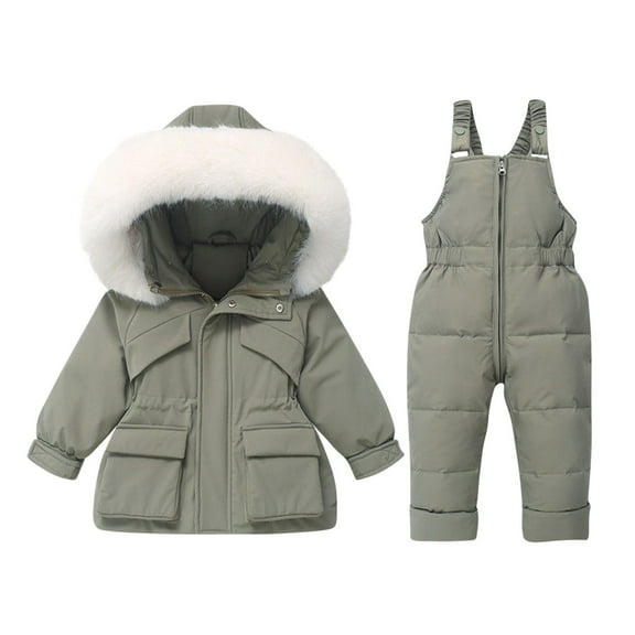 Hellosay Ski Suits for Kids Boys Girls Waterproof Windproof 2 Piece Snowsuit Jumpsuit and Jacket Snow Suit Winter Outdoor Overalls 6 Months-3T