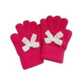 thumbnail image 1 of Hellosay Toddler Gloves Boys Girls Knit Thermal Warm Solid Christmas Gifts 3-8T Hot Pink, 1 of 3