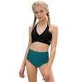 thumbnail image 1 of Hellosay Two Piece Swimsuits for Girls Strecthy Ruched Bikini Summer Bathing Suit Holiday Swimwear Size 104-164 Green, 1 of 9