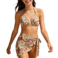 thumbnail image 1 of Hellosay Two Piece Swimsuits for Teens Ruched Spaghetti Straps Bikini Padded Swimwear Vacation Bathing Suit Size 13-17, 1 of 8
