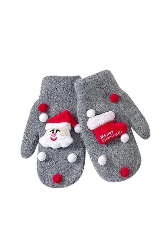 Winter Gloves Women Knit Thermal Warm Christmas Gifts Gray