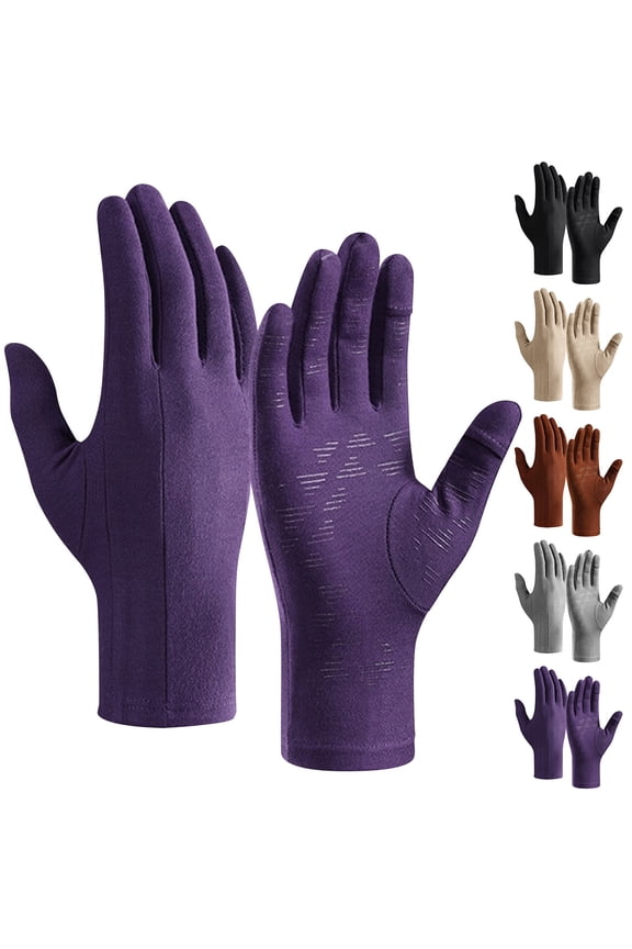 Winter Gloves for Men Knit Thermal Warm Christmas Gifts Purple