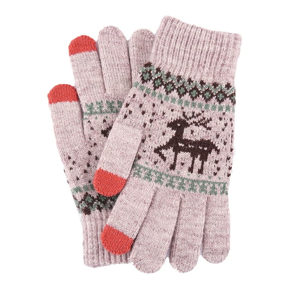 Hellosay Winter Gloves for Women Knit Thermal Warm Christmas Gifts Khaki
