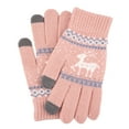 thumbnail image 1 of Hellosay Winter Gloves for Women Knit Thermal Warm Christmas Gifts Pink, 1 of 2