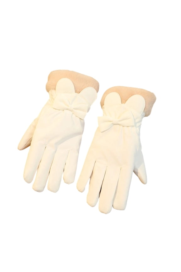Winter Ski Snow Warm Gloves Women Thermal Warm Solid Touch Screen Gloves Christmas Gifts White