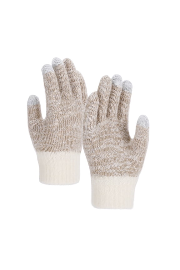Women Winter Gloves Knit Thermal Warm Touch Screen Gloves Christmas Gifts Beige