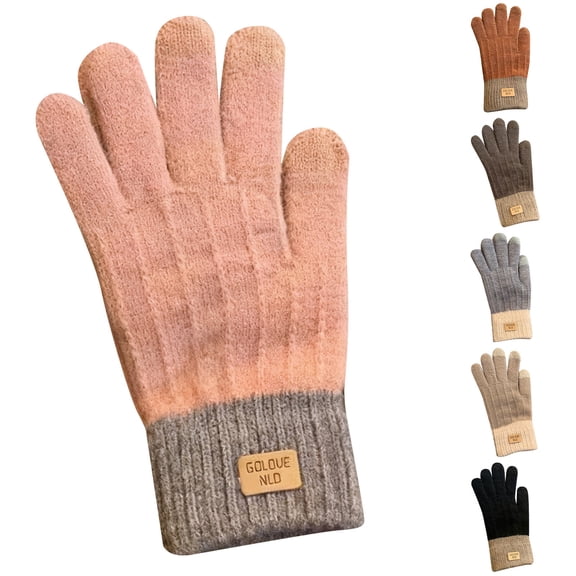 Hellosay Womens Gloves Knit Thermal Warm Christmas Gifts Pink