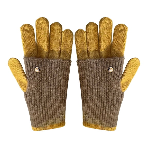 Hellosay Womens Gloves Knit Thermal Warm Christmas Gifts Yellow