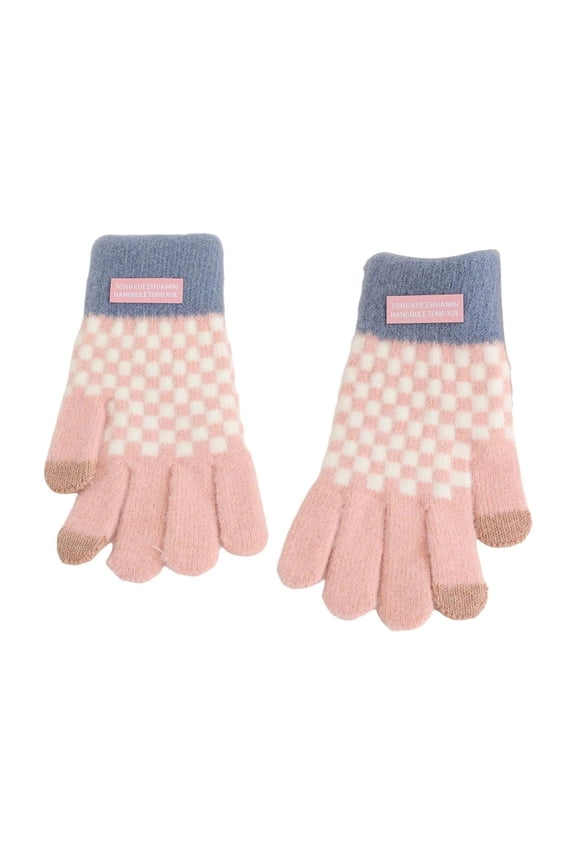 Womens Gloves Knit Thermal Warm Touch Screen Gloves Christmas Gifts Pink