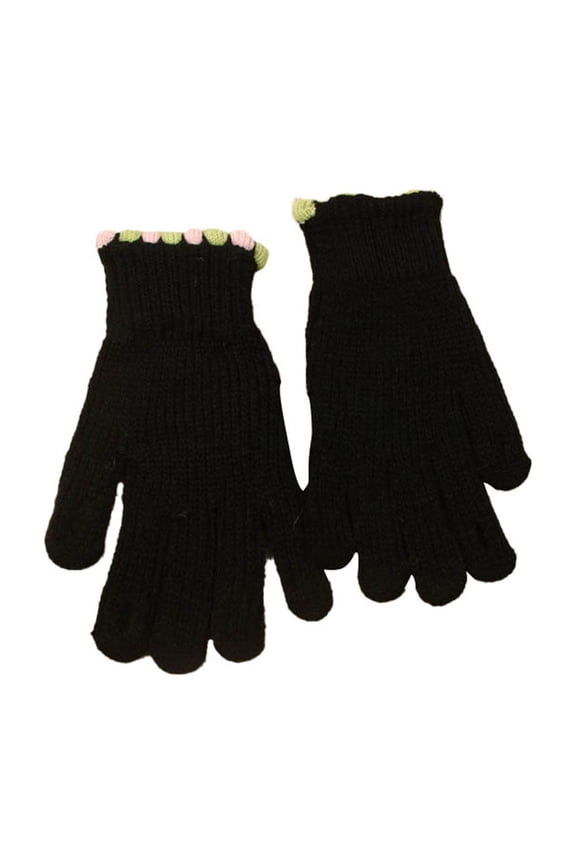 Womens Gloves for Cold Weather Knit Thermal Warm Touch Screen Gloves Christmas Gifts Black