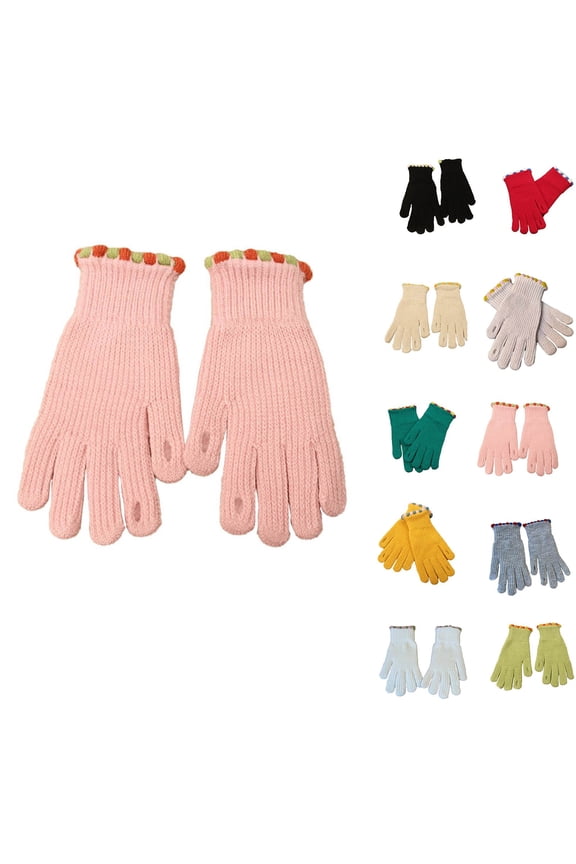 Womens Gloves for Cold Weather Knit Thermal Warm Touch Screen Gloves Christmas Gifts Pink