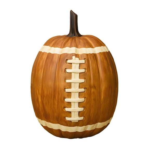 Helloween Orange Football Pumpkin Ceramic Decorations, Football Pumpkin Decor, Halloween Pumpkin Figurine, Halloween Football Pumpkin Decorations Indoor Outdoor