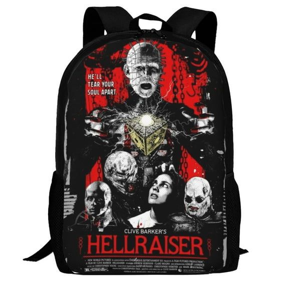 Hellraiser Backpack For College, Large Capacity Book Bag, Durable Laptop Backpack, 16.5x12.5x5.5 Inch