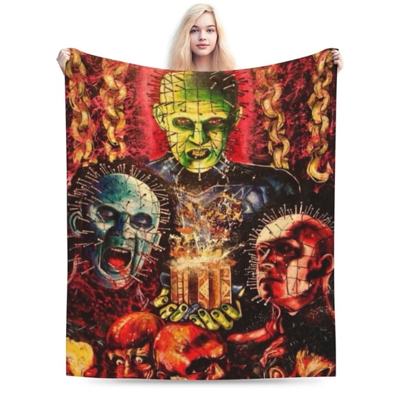 Hellraiser Blanket, Anime Throw Blanket For Bed Sofa Couch, Super Soft Flannel Blanket For Bedroom Livingroom, 50"X40"