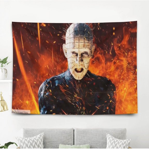 Hellraiser Pinhead Tapestry Gift Wall Hanging Backdrop for Room Bedroom Girls Fans Background Banner Party Birthday Supplies Decor