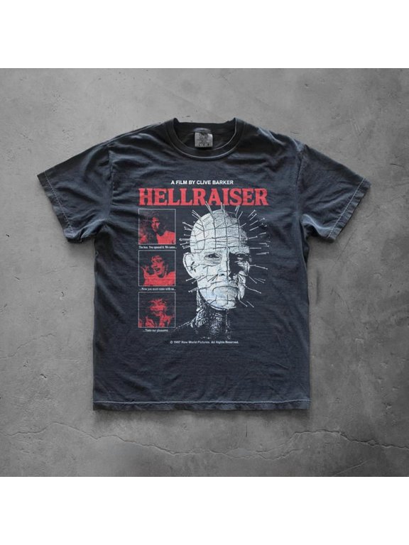 Hellraiser Pinhead Vintage Horror Graphic Comfort Colors T-Shirt Sizes S-4XL