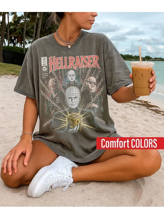 Hellraiser Pinhead Vintage Horror Poster Comfort Colors T-Shirt Sizes S-4XL