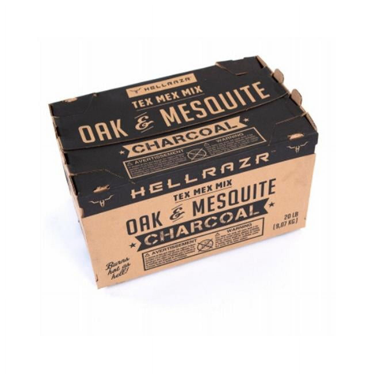 HellRazr Tex Mex Mix Oak and Mesquite Charcoal, 20 lbs Box