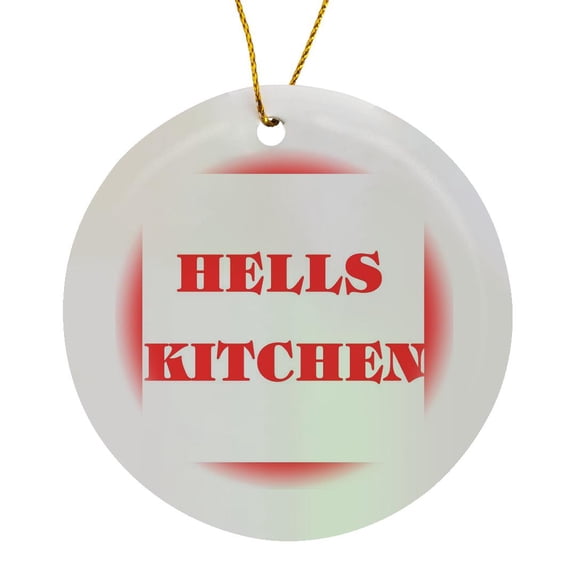 3drose, Hells Kitchen New York, Circle Porcelain Ornament