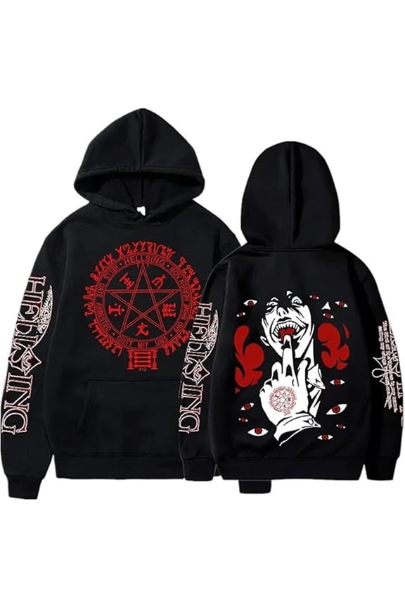 Hellsing Merch Comic Print Hoodie Unisex Stylish Long-Sleeve Casual Sweatshirt Street Style Pullover