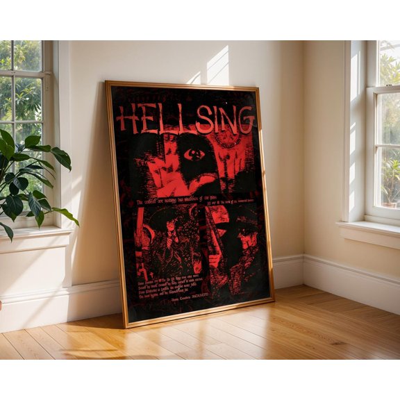 Hellsing Ultimate Anime Poster - Minimalist Manga Style Print Unframed Size 24''x36'' GooGate