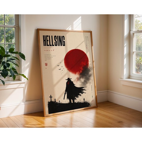 Hellsing Ultimate Anime Poster - Minimalist Manga Style Print Unframed Size 24''x36'' GooGate