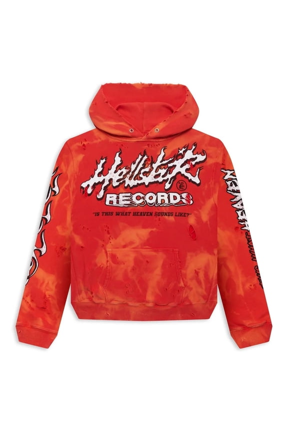 Records Lava Wash Hoodie Red