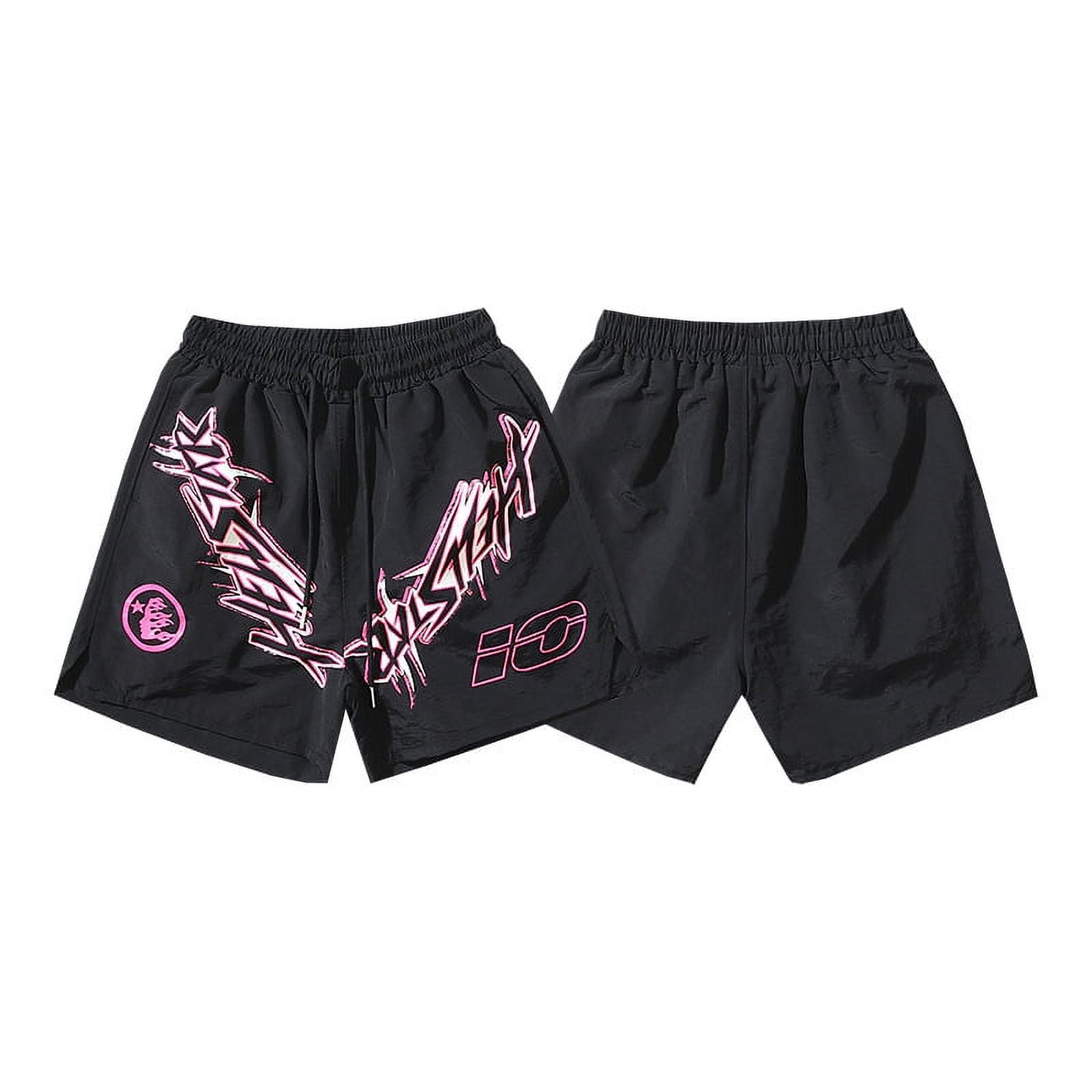 Hellstar Shorts for Men Flame Shorts Summer Trend Casual