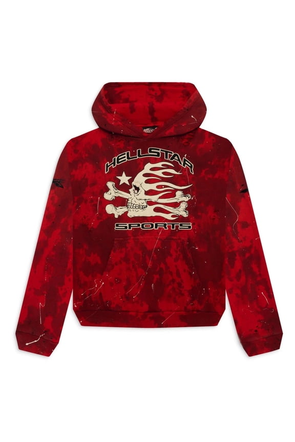 Sports Red Tye-Dye Skull Hoodie
