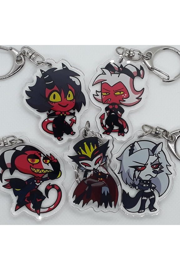 Helluva Boss Acrylic Keychain, Cartoon Demon Charms (2 inches) (1 keychain)