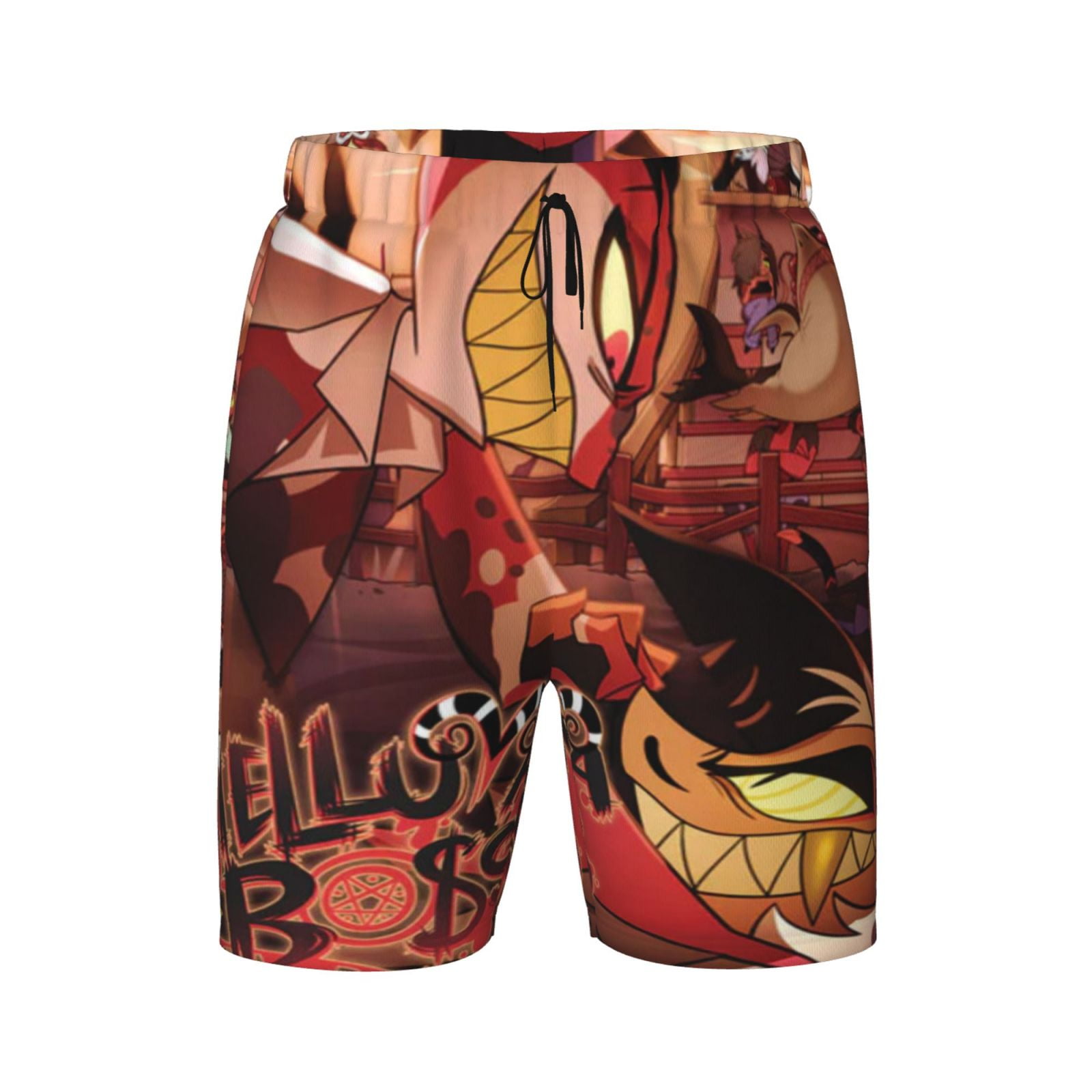 Helluva Boss Boys Swim Trunks With Boxer Brief Liner Compression Boy