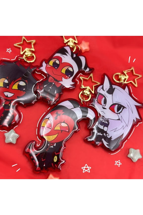 Helluva Boss IMP Epoxy Acrylic charms | Blitzo Loona Moxxie Millie (1 keychain)