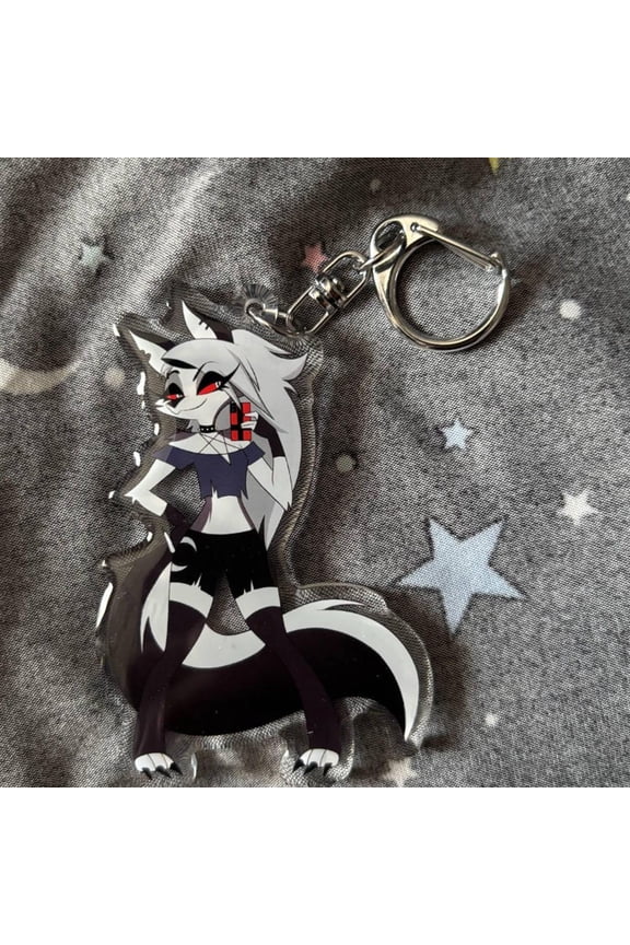 Helluva Boss Loona Keychain: 3" (with cellphone) Acrylic Charm (1 keychain)