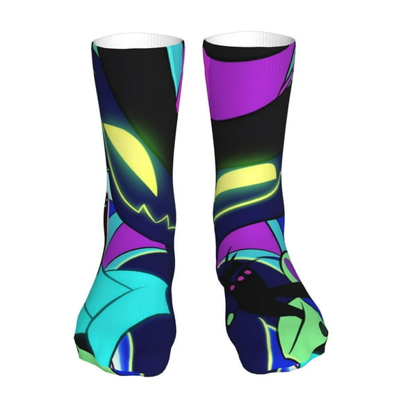 Helluva Boss Novelty Crew Socks Breathable Knitted Casual Calf Sockings For Men Women 15.7in Long