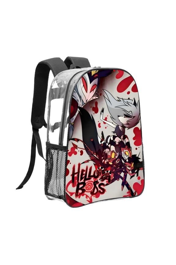 Helluva Boss Pattern Transparent Backpack Lightweight And fashionable Showcasing Personality And Leading The Trend