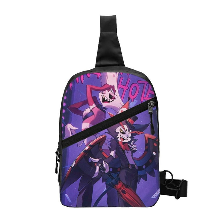 Jzcogew Helluva Boss Sling Crossbody Backpack Shoulder Bag Chest Bag Daypack Sling Bags Adult Unisex Size One size Black