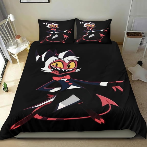 Helluva Boss Themed Bed Sheet Set Three Piece Set 53x79 Inches Comfortable And Skin Friendly Unique Design Creating A Star Studded Night