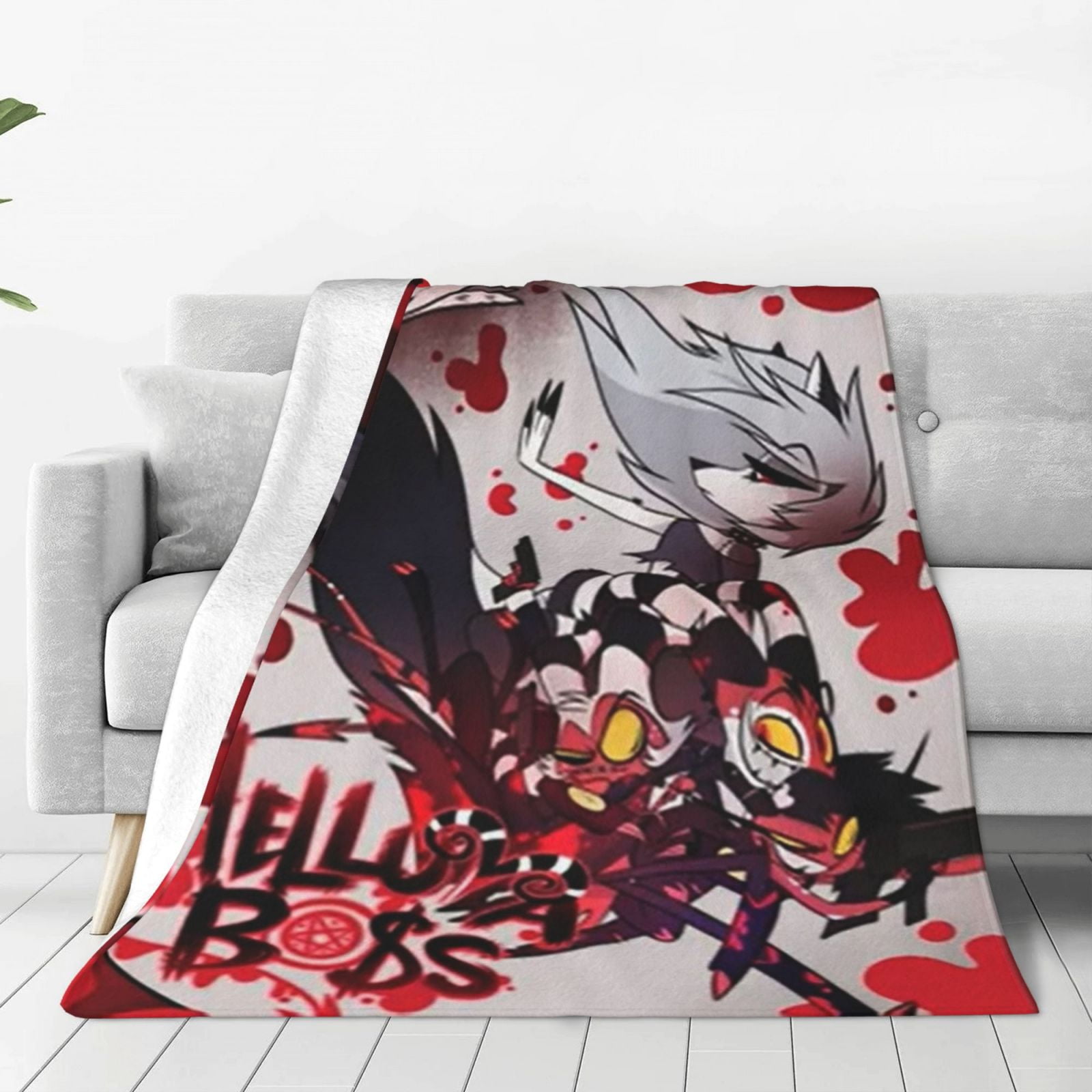 Helluva Boss Flannel Throw Blanket - Ultra Soft & Warm, 60"x80" (150x200cm) For Bed, Sofa & Gifts