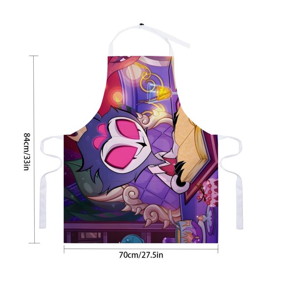 Helluva Boss apron featuring pockets and waterproof fabric, suitable for adults, adjustable cooking apron, chef apron for drawing and craftingfor 33" x 28"70X84cm).