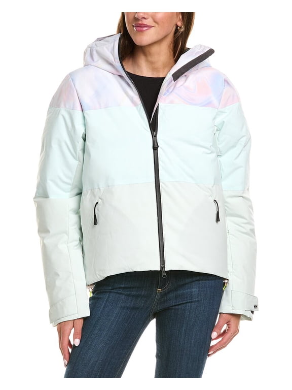 womens Nora Short Puffy Jacket, l, White