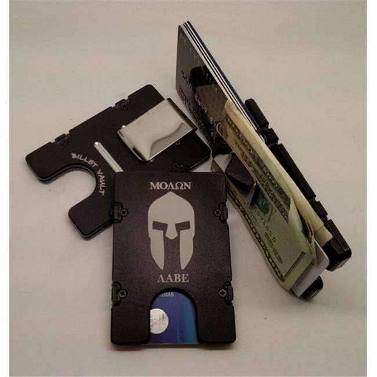 Helm Molan Labe RFID Protected Aluminum Wallet & Credit Card Holder- Black