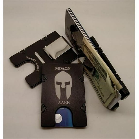 Helm Molan Labe RFID Protected Aluminum Wallet & Credit Card Holder- Black